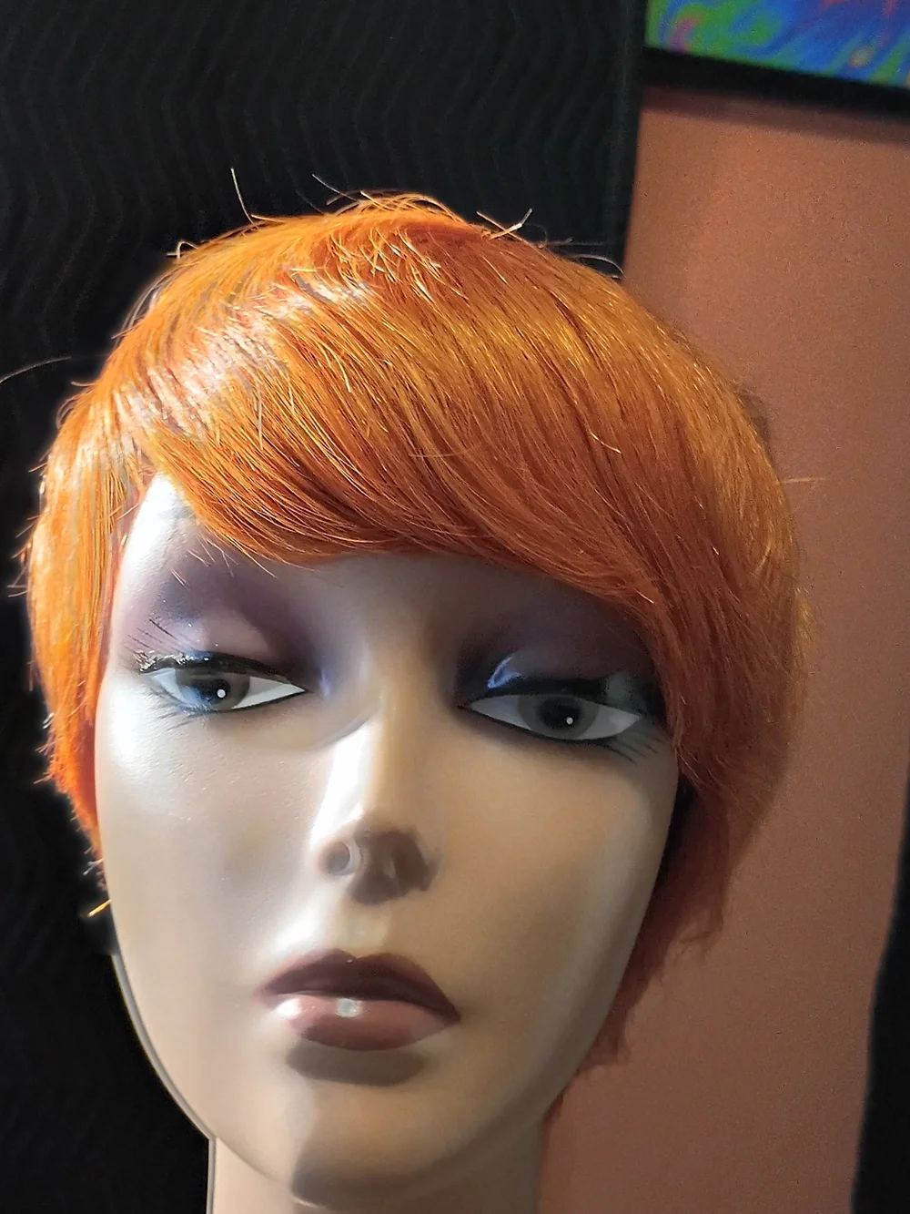 Short Layered Women's Wig in Vibrant Copper Red